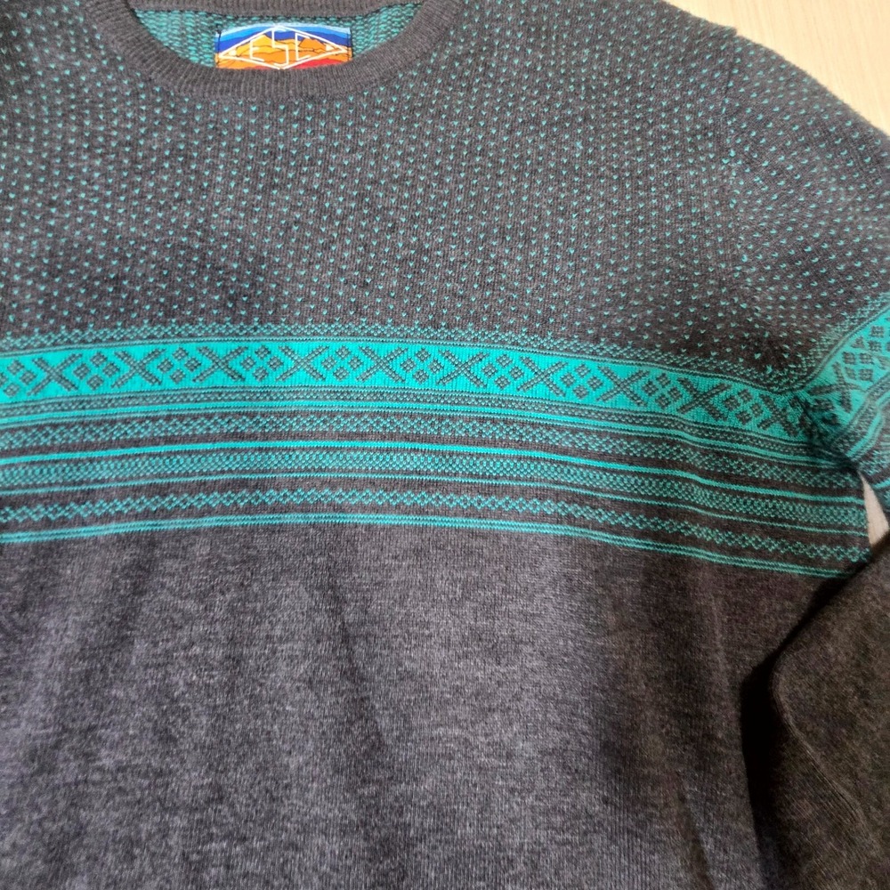 Empyre Surplus co. Sweater Men's XL Gray Printed Knitted Long Sleeve Pullover - Picture 2 of 5